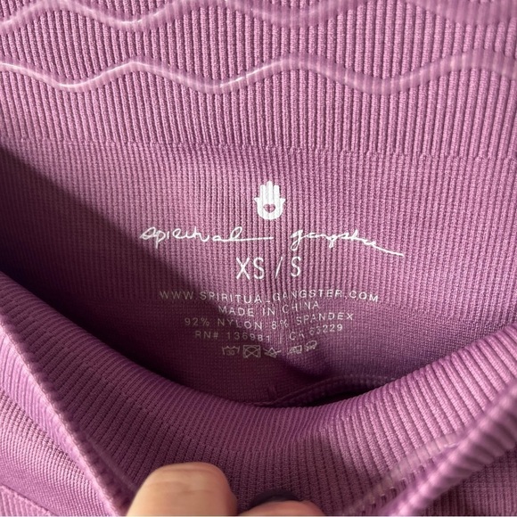 Spiritual Gangster Love Sculpt 7/8 Ruffle Legging Ribbed Amethyst Size XS Small - Picture 9 of 9